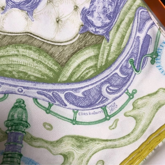 Silk Scarf THE HORSAWARDS 90Carre France with box - Picture 11 of 16